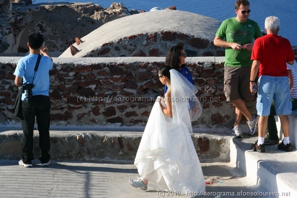 Noiva japonesa em Santorini